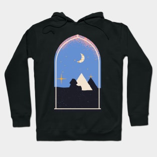 Egyptian Night Sphinx Moon Pyramid Hoodie